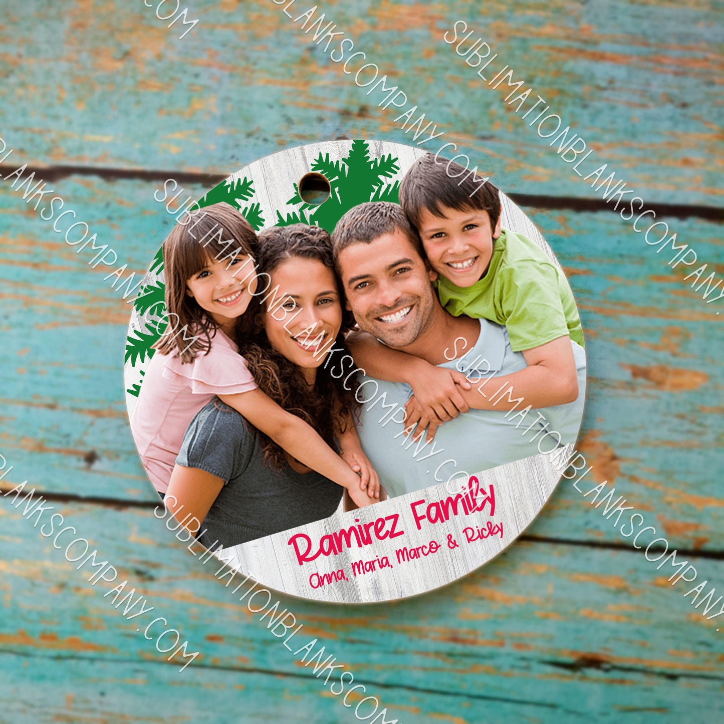 3" Round MDF 2-sided Christmas Holiday Ornament Sublimation Blank. Also laserable!