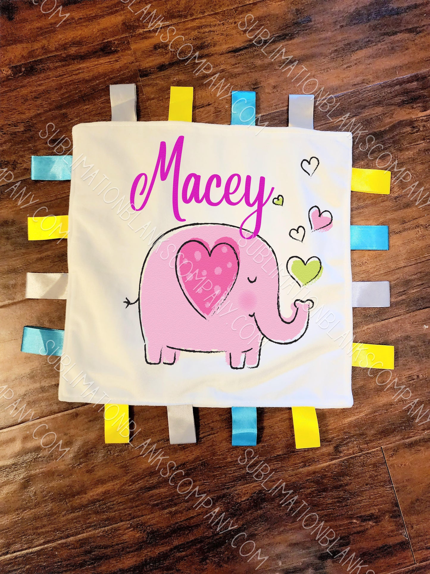 Minky Baby Tag Ribbon Blanket Toy Sublimation Blank