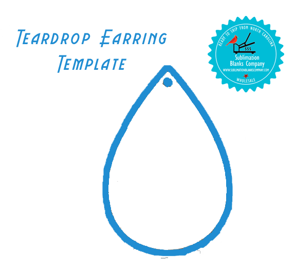 Pair of Teardrop Shape MDF Earrings with Hanging Hardware (set of 2). Laserable!