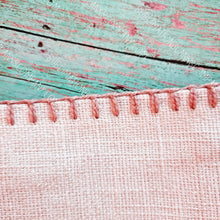 Load image into Gallery viewer, Simple Stitch Natural Lumbar or Square Farmhouse Pillow Cover with Burlap Trim Sublimation Blank

