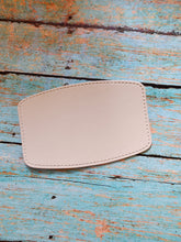 Load image into Gallery viewer, Retro Grey, Sandstone or Tan Leather Hat Patch Sublimation Blank! Rounded Corner Rectangle! Laserable!
