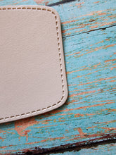 Load image into Gallery viewer, Retro Grey, Sandstone or Tan Leather Hat Patch Sublimation Blank! Rounded Corner Rectangle! Laserable!

