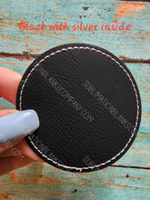 Load image into Gallery viewer, Vegan Stitched Faux Leather 2.5&quot; Round Hat Patch Blank! Laserable!
