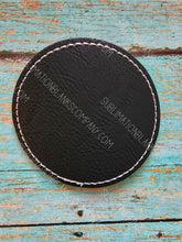 Load image into Gallery viewer, Vegan Stitched Faux Leather 2.5&quot; Round Hat Patch Blank! Laserable!
