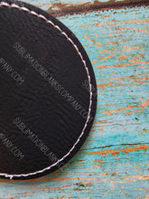 Load image into Gallery viewer, Vegan Stitched Faux Leather 2.5&quot; Round Hat Patch Blank! Laserable!
