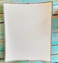 Load image into Gallery viewer, Zig Zag Stitched 8x10&quot; Extra Large Rectangle Distressed Burlap Sublimation Back Patch Sublimation Blank with Glue Back
