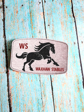 Load image into Gallery viewer, Retro Grey, Sandstone or Tan Leather Hat Patch Sublimation Blank! Rounded Corner Rectangle! Laserable!
