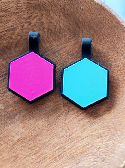 Silicone 2- sided Blank Pentagon Silent Pet Tag! Good for laser engraving!