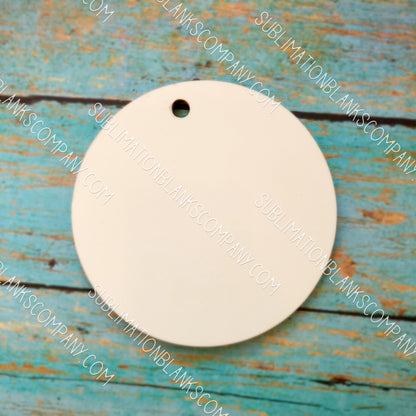 3" Round MDF 2-sided Christmas Holiday Ornament Sublimation Blank. Also laserable!