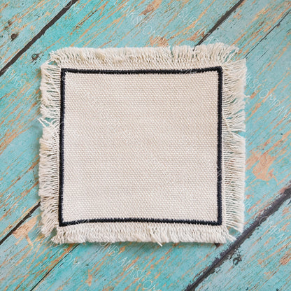 10 pcs! Square Raggy Distressed Burlap Center Stitched Hat Patch Sublimation Blank with Glue Paper