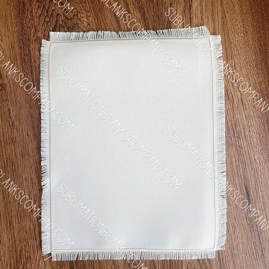 Extra Large Rectangle Raggy Distressed Burlap Center Stitched Back Patch Sublimation Blank with Glue Paper
