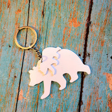 Load image into Gallery viewer, Mama Bear with Tassel and Baby Bear Aluminum Keychain with Key Ring Sublimation Blank. Laserable!
