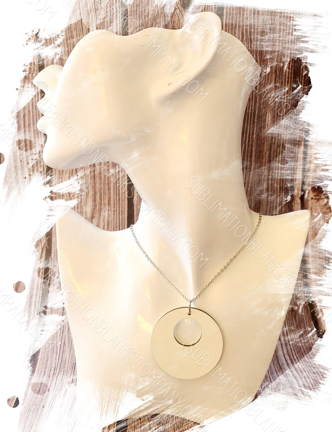 Pair of Round Necklace Pendants Sublimation Blank (2 pcs)
