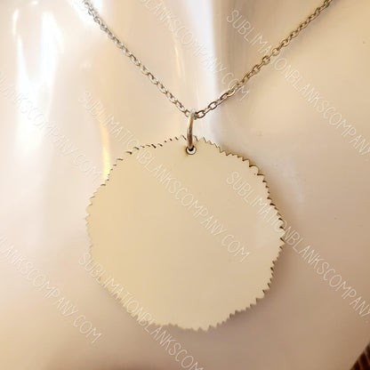 Pair of Frilly Edge Round Necklace Pendant Sublimation Blanks (2 pcs)