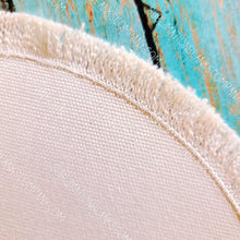 Load image into Gallery viewer, Extra Large Round Circle Raggy Distressed Burlap Center Stitched Back Patch Sublimation Blank with Glue Paper
