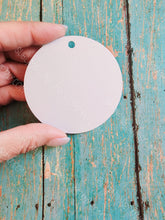 Load image into Gallery viewer, Aluminum Round 3&quot; Circle 2-sided Christmas Holiday Ornament Sublimation Blank. Laserable!
