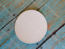 Load image into Gallery viewer, Circle White Faux Leather Hat Patch Sublimation Blank! 2.5&quot; Round! PU Leather. Laserable!
