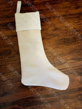 Load image into Gallery viewer, Farmhouse Burlap Linen Sublimation Blank Christmas Stocking!
