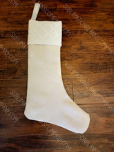 Load image into Gallery viewer, Farmhouse Burlap Linen Sublimation Blank Christmas Stocking!
