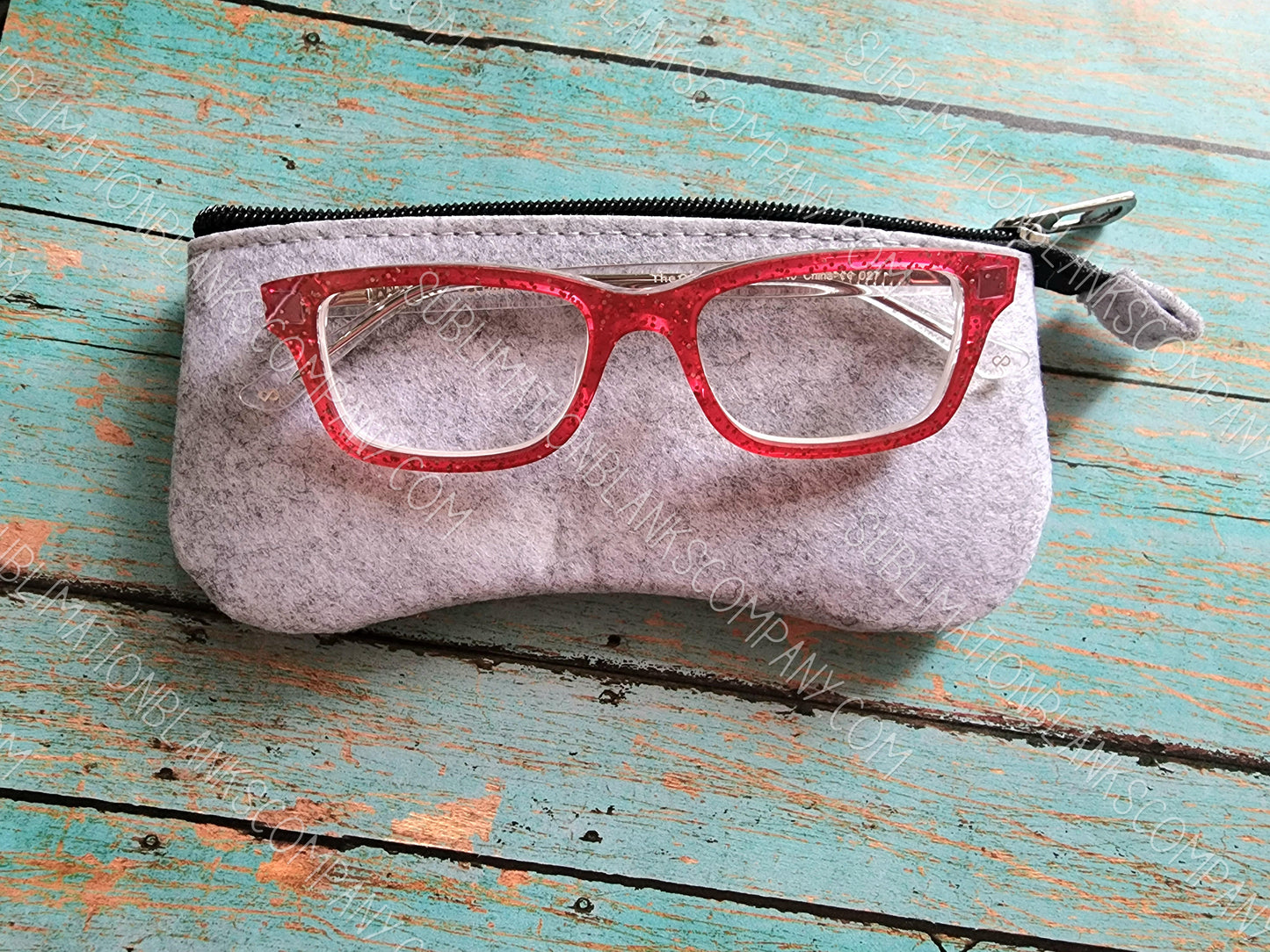 Polyester Eyeglass/Sunglass Zipper Case Sublimation Blank. Grey or White
