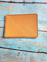 Load image into Gallery viewer, Rectangle 3.5&quot; x 2.5&quot; Retro Sandstone or Tan Leather Hat Patch Sublimation Blank! 4&quot; Rounded Rectangle! Laserable!
