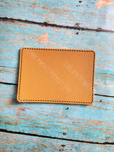 Load image into Gallery viewer, Rectangle 3.5&quot; x 2.5&quot; Retro Sandstone or Tan Leather Hat Patch Sublimation Blank! 4&quot; Rounded Rectangle! Laserable!
