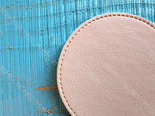 Load image into Gallery viewer, 3&quot; Circle Sandstone Faux Leather Hat Patch Sublimation Blank! Round! PU Leather. Laserable!
