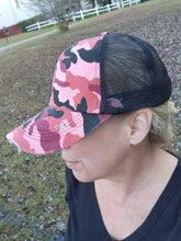 Load image into Gallery viewer, Structured Distressed Ponytail Criss Cross Back Baseball Trucker Hat Cap
