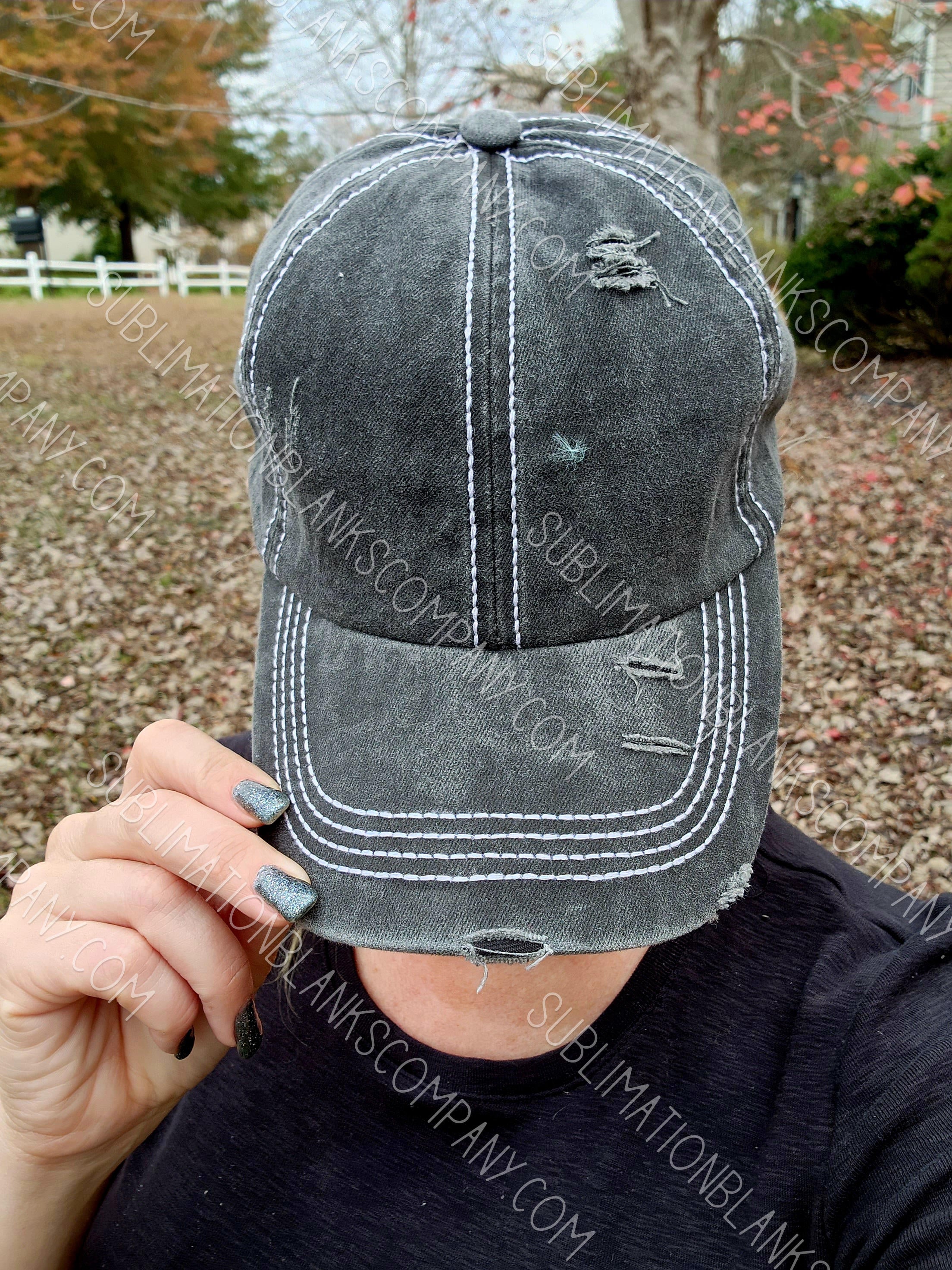 Blank distressed deals trucker hats