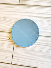 Load image into Gallery viewer, Circle Blue Faux Leather Hat Patch Sublimation Blank! 2.5&quot; Round! PPU Leather. Laserable!
