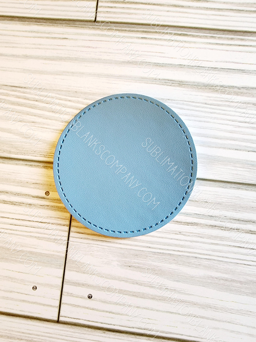 Circle Blue Faux Leather Hat Patch Sublimation Blank! 2.5