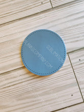 Load image into Gallery viewer, Circle Blue Faux Leather Hat Patch Sublimation Blank! 2.5&quot; Round! PPU Leather. Laserable!
