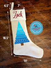 Load image into Gallery viewer, Farmhouse Burlap Linen Sublimation Blank Christmas Stocking!
