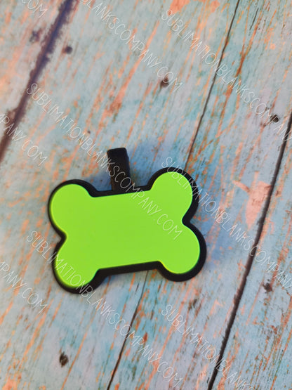 Silicone 2- sided Blank Bone Silent Pet Tag! Good for laser engraving!
