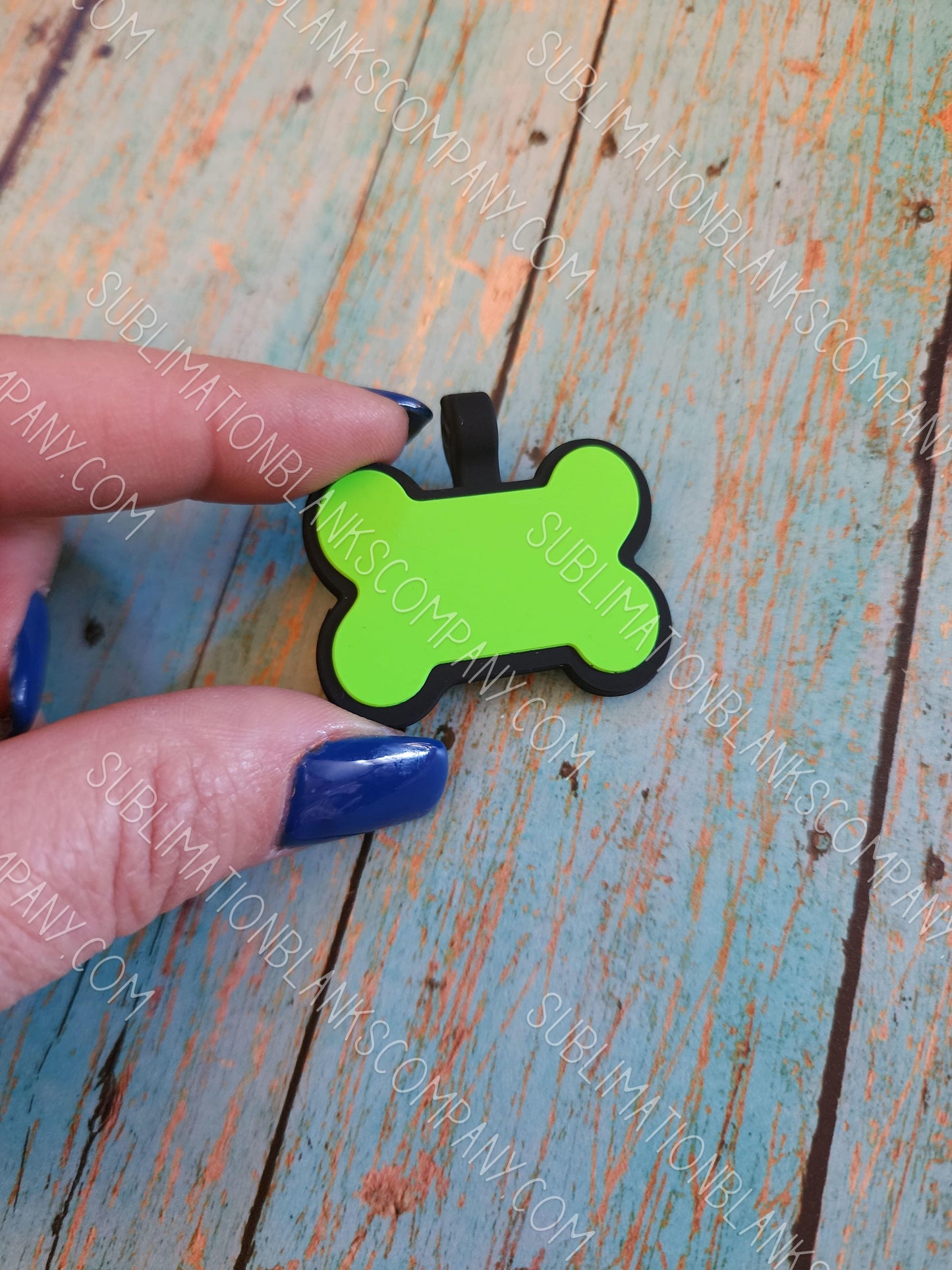 Silicone 2- sided Blank Bone Silent Pet Tag! Good for laser engraving!