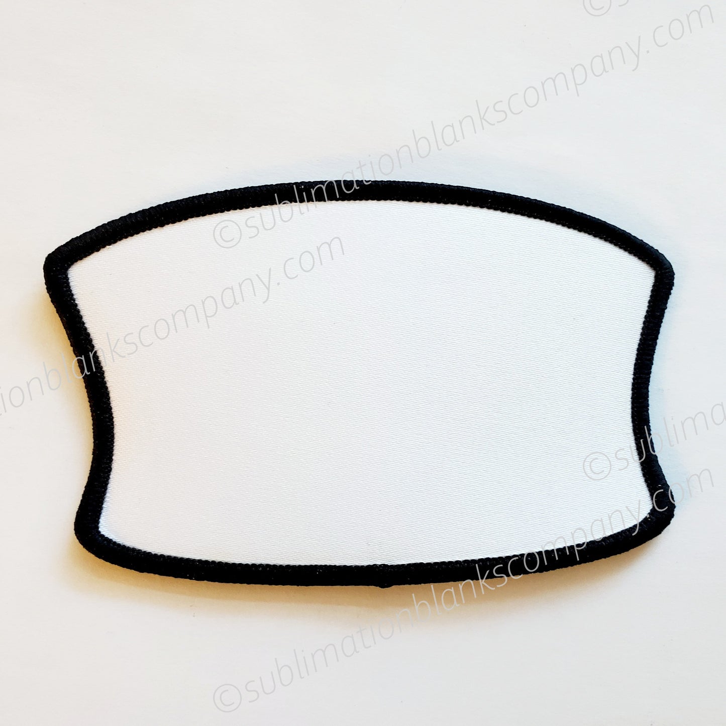 Inverted Rectangle Hat Patch Sublimation Blank with Black Trim