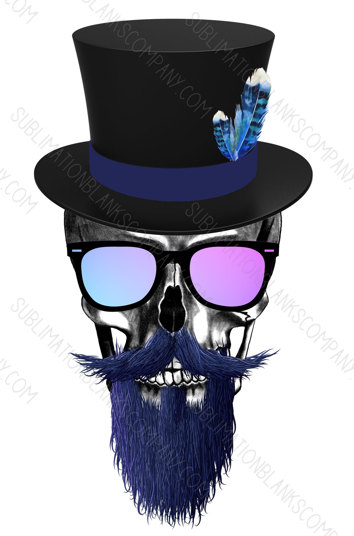 Blue Beard Skull .svg digital download artwork