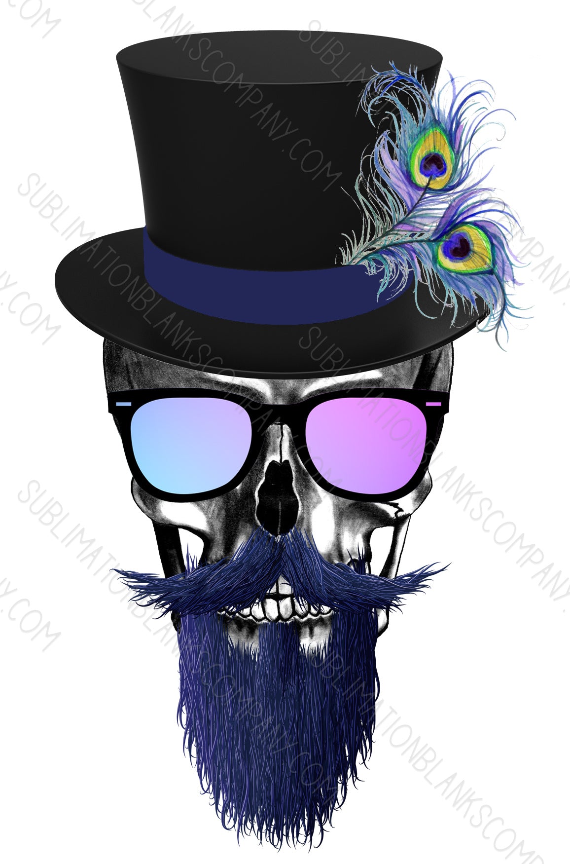 Blue Beard Skull .svg digital download artwork