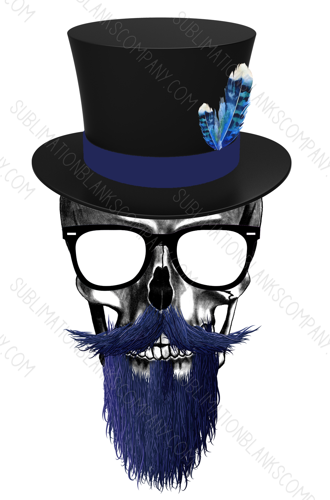 Blue Beard Skull .svg digital download artwork