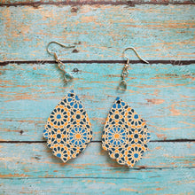 Load image into Gallery viewer, 2-sided BOHO Earrings Sublimation Blank (2 pcs) + Hanging Hardware. Laserable!

