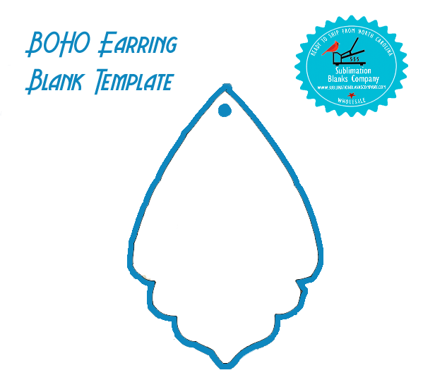 2-sided BOHO Earrings Sublimation Blank (2 pcs) + Hanging Hardware. Laserable!