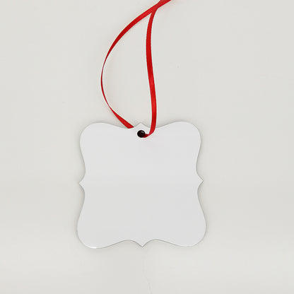 Square MDF Benelux Prague Decorative 2-Sided Christmas Holiday Ornament Sublimation Blank. Also laserable!