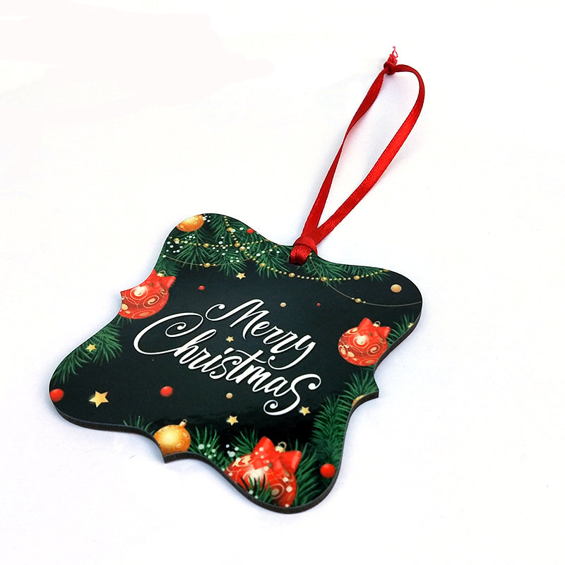 Square MDF Benelux Prague Decorative 2-Sided Christmas Holiday Ornament Sublimation Blank. Also laserable!