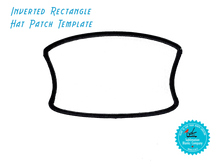 Load image into Gallery viewer, Inverted Rectangle Hat Patch Sublimation Blank with Black Trim
