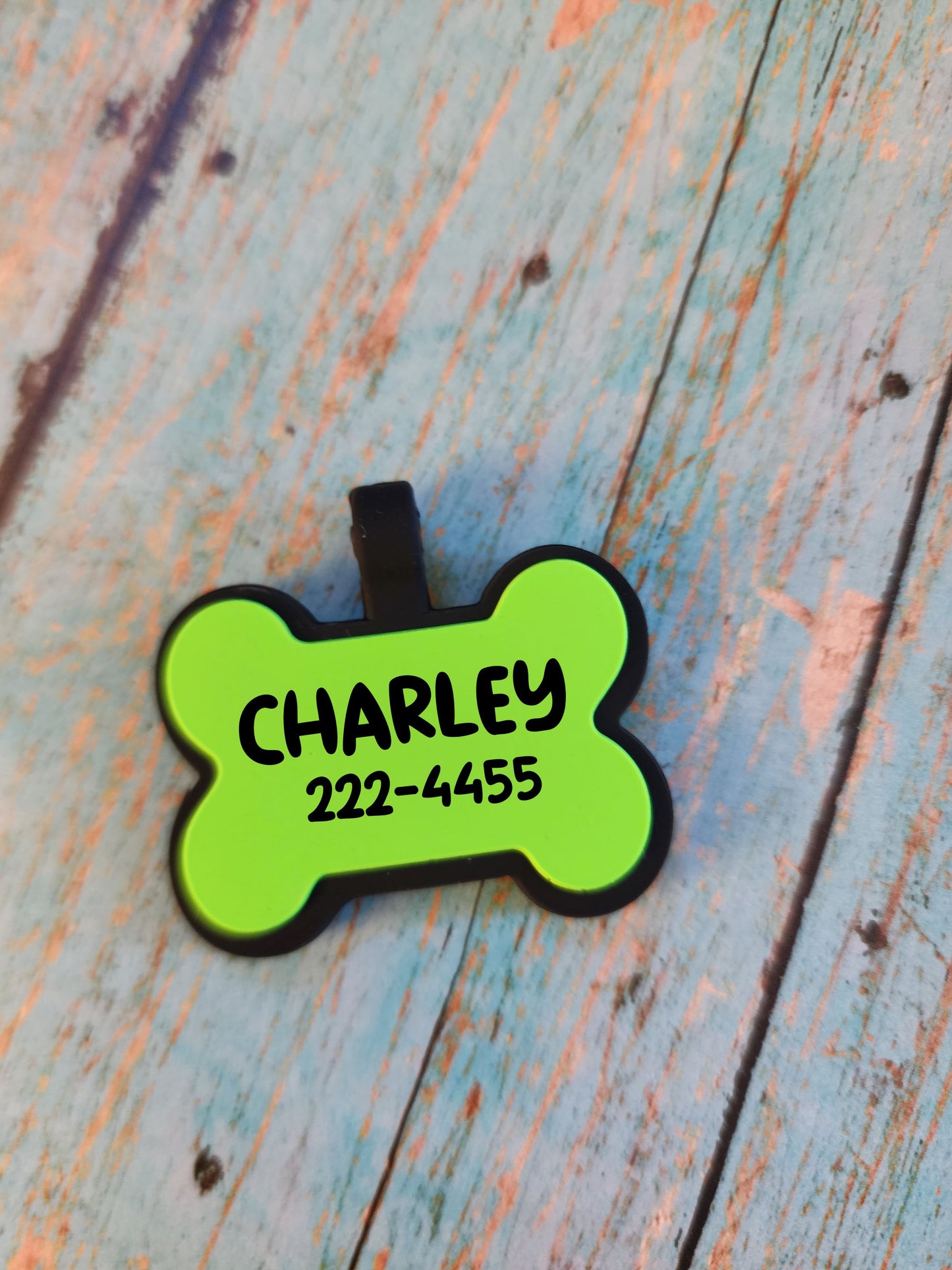 Silicone 2- sided Blank Bone Silent Pet Tag! Good for laser engraving!