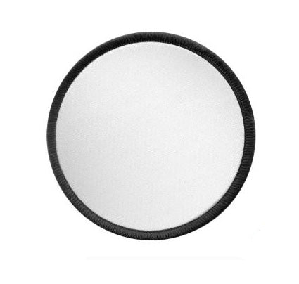 Round Hat Patch Sublimation Blank with Merrow White or Black Trim. Applique.