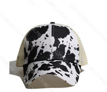 Load image into Gallery viewer, Structured Distressed Ponytail Criss Cross Back Baseball Trucker Hat Cap
