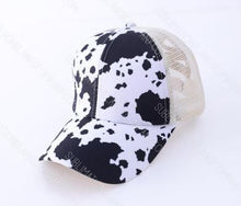 Load image into Gallery viewer, Structured Distressed Ponytail Criss Cross Back Baseball Trucker Hat Cap
