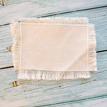 Load image into Gallery viewer, Rectangle Raggy Distressed Burlap Center Stitched Hat Patch Sublimation Blank with Glue Paper
