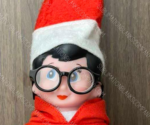 Doll Elf Hoodie Sweatshirt Sublimation Blank Polyester Shirt + Eyeglasses!